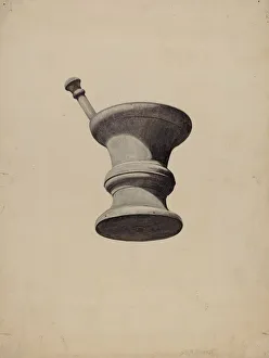 Mortar And Pestle Prints: Mortar and Pestle Sign, c. 1939. Creator: Sydney Roberts