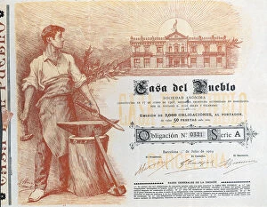 Bond Collection: Mortgage bond of Casa del Pueblo, SA, established in Barcelona on 1st July 1904