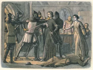 Mortimer seized by the King, 1325 (1864). Artist: James William Edmund Doyle Mortimer seized by the King, 1325 (1864). Artist: James William Edmund Doyle