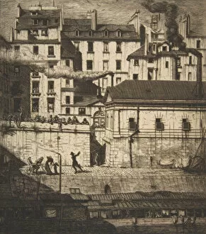 Charles Meryon Gallery: The Mortuary, Paris (La Morgue), 1854. Creator: Charles Meryon