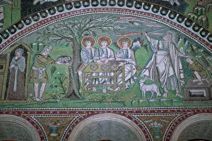Sacrifice Prints: Mosaic of Abraham and three angels at the sacrifice of Isaac, 6th century