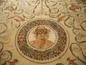 Wreath Prints: Mosaic, El Jem Museum, El Djem, Tunisia, 2009. Creator: Amanda Waite
