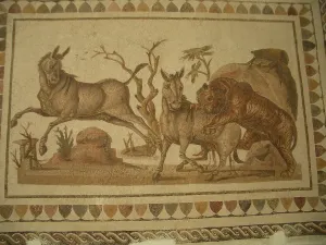 Mule Prints: Mosaic, El Jem Museum, El Djem, Tunisia, 2009. Creator: Amanda Waite