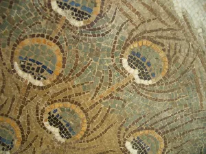 Peacock Feather Prints: Mosaic, El Jem Museum, El Djem, Tunisia, 2009. Creator: Amanda Waite
