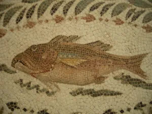 Tunisia Africa Prints: Mosaic, El Jem Museum, El Djem, Tunisia, 2009. Creator: Amanda Waite