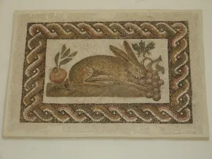 Hare Prints: Mosaic, El Jem Museum, El Djem, Tunisia, 2009. Creator: Amanda Waite