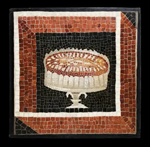 Mosaic Floor Panel Depicting an Almond Cake, 2nd century. Creator: Unknown