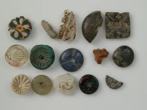 Piece Prints: Mosaic Glass Fragments, Coptic, 4th-early 5th century. Creator: Unknown