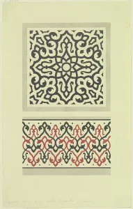 Cairo Prints: Mosaic from a mosque in Cairo, 1829-1830. Creator: Friedrich Maximilian Hessemer