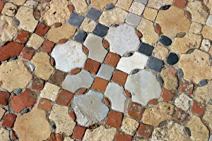 Northern Cyprus Prints: Mosaic pavement, Basilica of Ayios Philion, Dipkarpaz (Rizokarpaso), North Cyprus