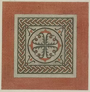 Guildhall Library Art Gallery: Mosaic pavement from the British Museum, Holborn, London, 1812