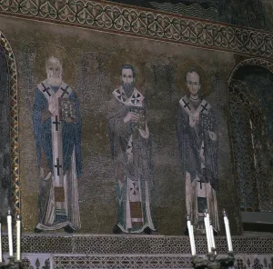 St Basil Prints: A mosaic showing the Fathers of the Church, 12th century