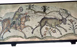 Carthage Prints: Mosaic of a Vandal horseman hunting, 5th century