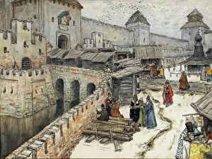 Moscow in the 17th Century. Bookshops on the Christ the Saviour Bridge, 1902