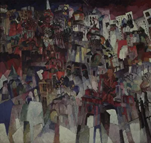 State Tretyakov Gallery Prints: Moscow, 1913. Artist: Lentulov, Aristarkh Vasilyevich (1882-1943)