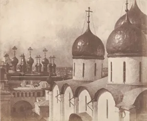 Kremlin Gallery: Moscow, Domes of Churches in the Kremlin, 1852. Creator: Roger Fenton