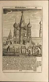 Moscow (Illustration from Travels to the Great Duke of Muscovy and the King of Persia by Adam Olea Artist: Rothgiesser)