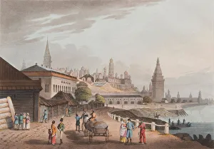 Moskva River Gallery: The Moscow Kremlin, 1816. Artist: Bowyer, Robert (1758-1834)