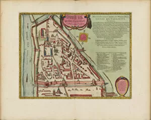 Kremlin Gallery: The Moscow Kremlin Map of the 16th century (Castellum Urbis Moskvae), ca. 1600. Creator: Blaeu