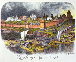 The Moscow Kremlin at the time of Tsar Ivan III the Great, 1921. Artist: Apollinary Vasnetsov
