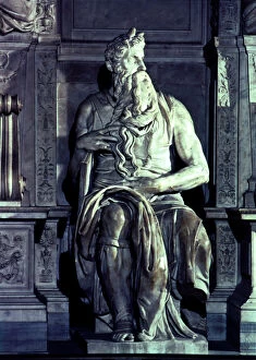 Images Dated 16th June 2014: Moses, 1513 - 1545, works in marble for the unfinished tomb of Pope Julius II