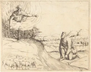 Burning Bush Prints: Moses and the Burning Bush, 1548. Creator: Augustin Hirschvogel