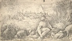 Bushes Gallery: Moses and the burning bush, ca. 1544-47. Creator: Andrea Schiavone