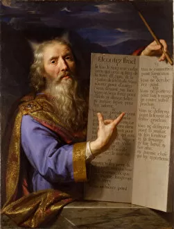 Ten Commandments Collection: Moses with the Ten Commandments, c. 1650-1660