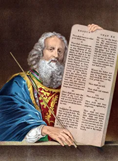 Prophet Prints: Moses with the Ten Commandments, mid 19th century
