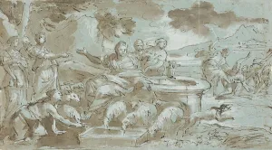 Moses and the Daughters of Jethro, between 1629 and 1694. Creator: Giovanni Peruzzini