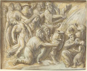 Ademollo Luigi Prints: Moses Drawing Water From the Rock. Creator: Luigi Ademollo