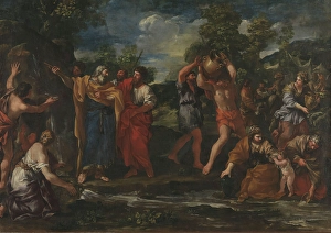 Romanelli Giovan Francesco Prints: Moses Drawing Water from the Rock