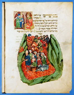 Moses leading the Children of Israel through the Red Sea, 15th century