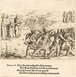 Moses with Outstretched Arms, 1547. Creator: Augustin Hirschvogel