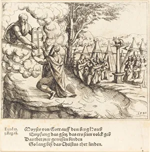Moses Receiving the Tablets, 1548. Creator: Augustin Hirschvogel