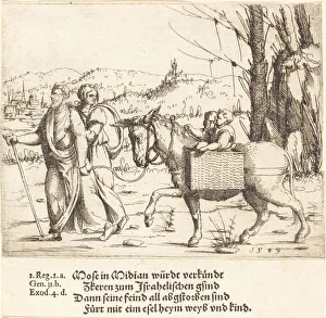 Hirschvogel Augustin Prints: Moses Returns to Egypt from Midian, 1549. Creator: Augustin Hirschvogel
