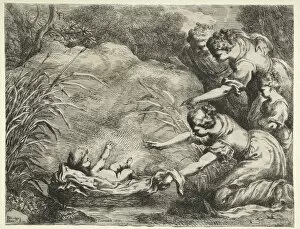 Bartolomeo Biscaino Collection: Moses Saved from the Nile. Creator: Bartolomeo Biscaino (Italian, 1632-1657)