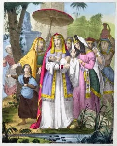 Moses saved by Pharaohs daughter, 1870s. Artist: Siegfried Detlev Bendixen