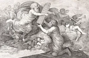 Moses on Sinai (Le tables de Loi judaique), 1773. Creator: Simon Julien