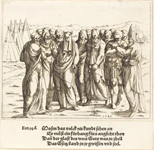 Moses Speaks to the Children of Israel, 1548. Creator: Augustin Hirschvogel