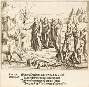 Images Dated 3rd December 2021: Moses Striking the Rock, 1548. Creator: Augustin Hirschvogel