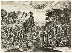 Moses Striking the Rock, 1555. Creator: Jan Collaert I