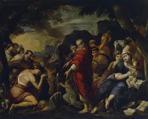 Israelite Prints: Moses Striking the Rock, 1634. Creator: Giovanni Maria Bottalla