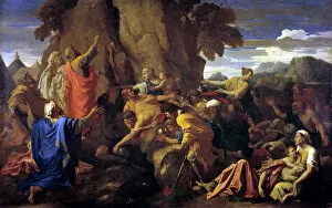 Thirsty Gallery: Moses Striking the Rock, 1649. Artist: Nicolas Poussin