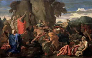 Thirsty Gallery: Moses Striking Water from the Rock, 1649. Artist: Nicolas Poussin