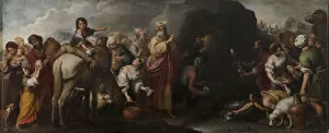 Sevilla Gallery: Moses Striking Water from the Rock, 1667-1670. Creator: Murillo, Bartolome Esteban