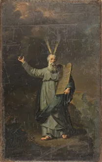 Tablets Of Stone Prints: Moses with the Tables of the Law, 1803. Creator: Pieter Gaal