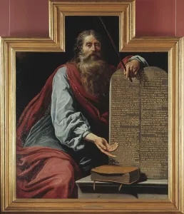 Tablets Of Stone Prints: Moses with the Tablets of the Law. Creator: Claude Vignon