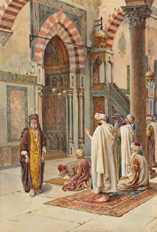 Late 19th Early 20th Century Prints: Moslems at Prayer, late 1800s-early 1900s. Creator: P. Pavesi (Italian)