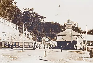 Trams Prints: Mosman tram terminus at Mosman Bay, 1907. Creator: Unknown